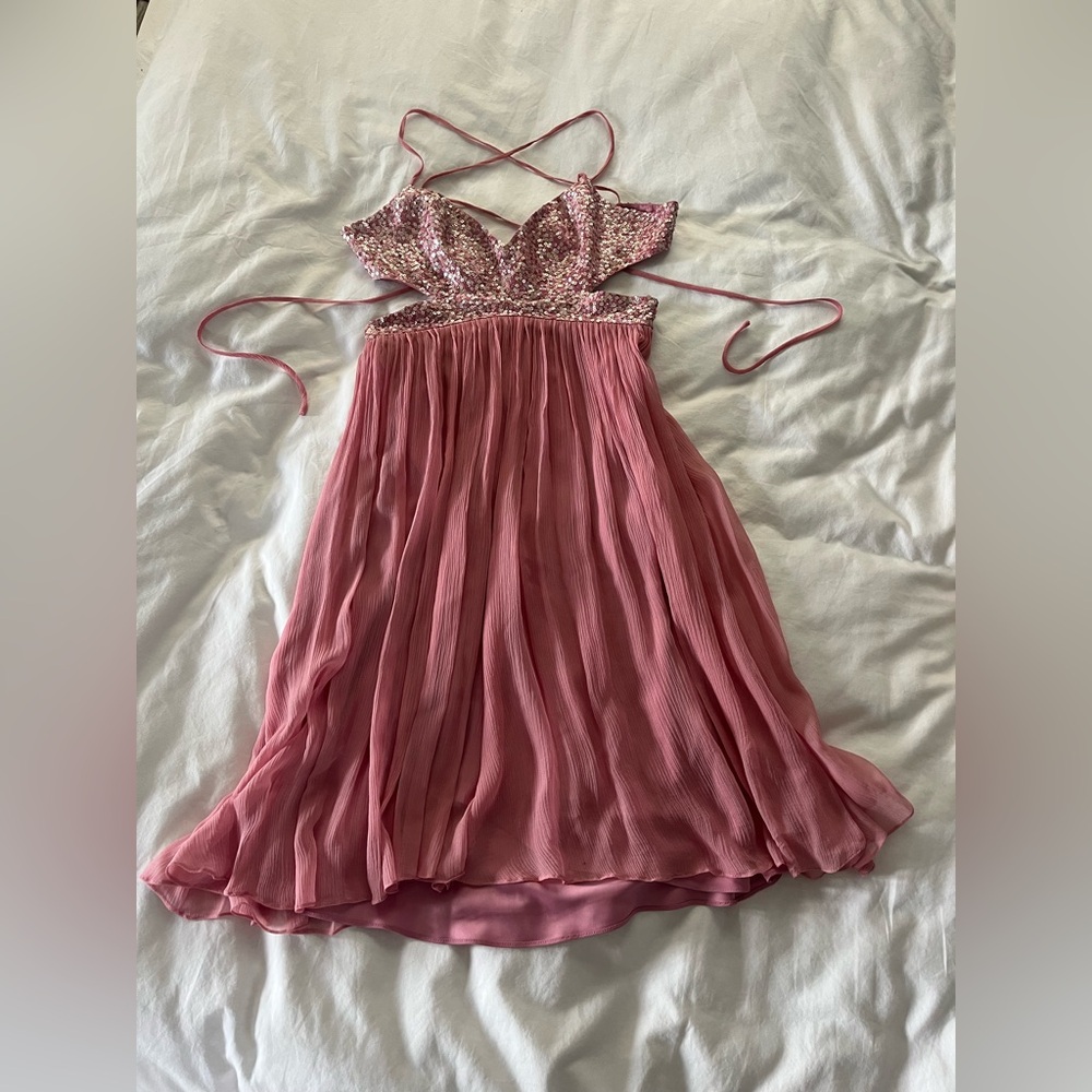 Pink Sequin Kids Dress